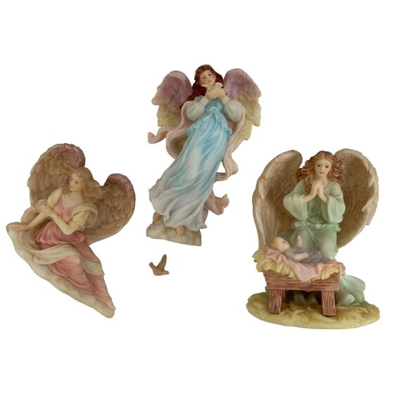 Lot of 3 Angels Seraphim Roman Francesca Monica Evangeline Figurine Decor 7116 - Picture 10 of 10